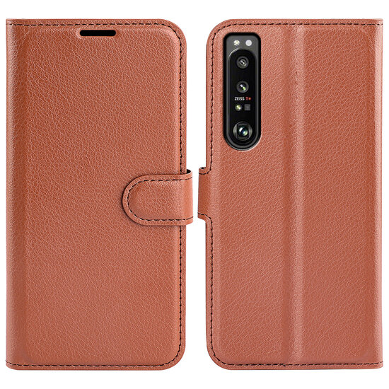 Sony Xperia 1 IV Hoesje - MobyDefend Kunstleren Wallet Book Case (Sluiting Voorkant) - Bruin