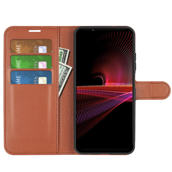 Sony Xperia 1 IV Hoesje - MobyDefend Kunstleren Wallet Book Case (Sluiting Voorkant) - Bruin