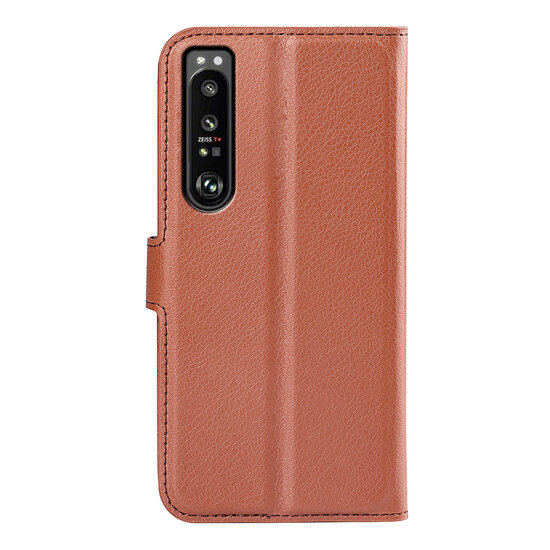 Sony Xperia 1 IV Hoesje - MobyDefend Kunstleren Wallet Book Case (Sluiting Voorkant) - Bruin