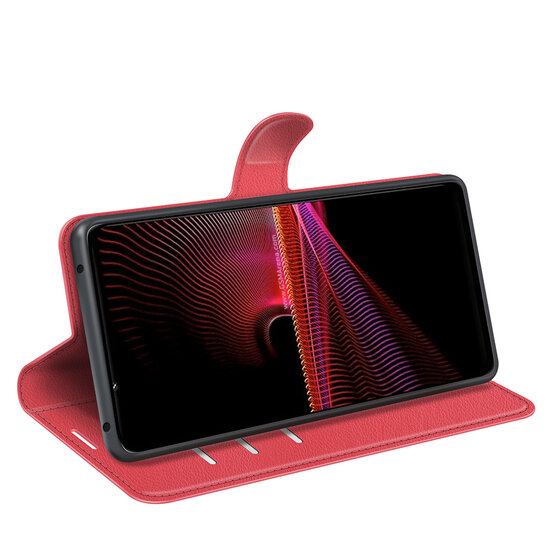 Sony Xperia 1 IV Hoesje - MobyDefend Kunstleren Wallet Book Case (Sluiting Voorkant) - Rood