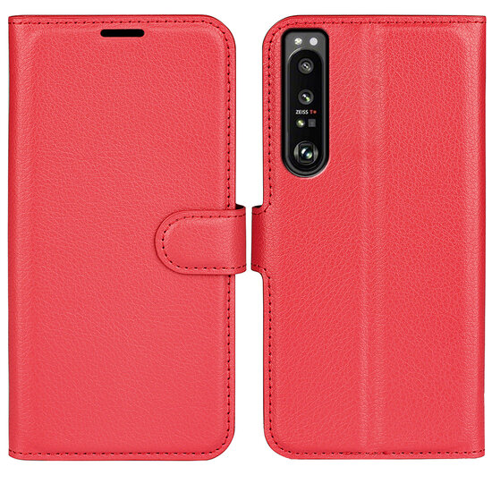 Sony Xperia 1 IV Hoesje, MobyDefend Kunstleren Wallet Book Case (Sluiting Voorkant), Rood