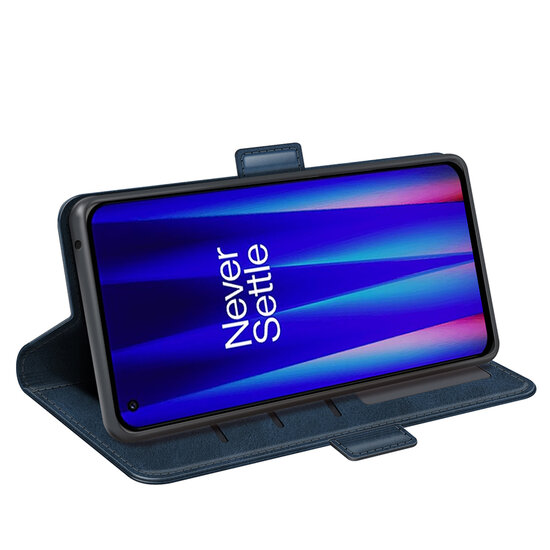 OnePlus Nord CE 2 Hoesje, MobyDefend Luxe Wallet Book Case (Sluiting Zijkant), Blauw