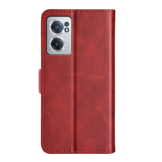 OnePlus Nord CE 2 Hoesje, MobyDefend Luxe Wallet Book Case (Sluiting Zijkant), Rood
