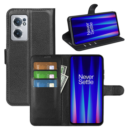 OnePlus Nord CE 2 Hoesje, MobyDefend Kunstleren Wallet Book Case (Sluiting Voorkant), Zwart