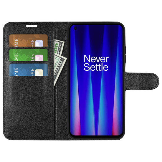 OnePlus Nord CE 2 Hoesje - MobyDefend Kunstleren Wallet Book Case (Sluiting Voorkant) - Zwart