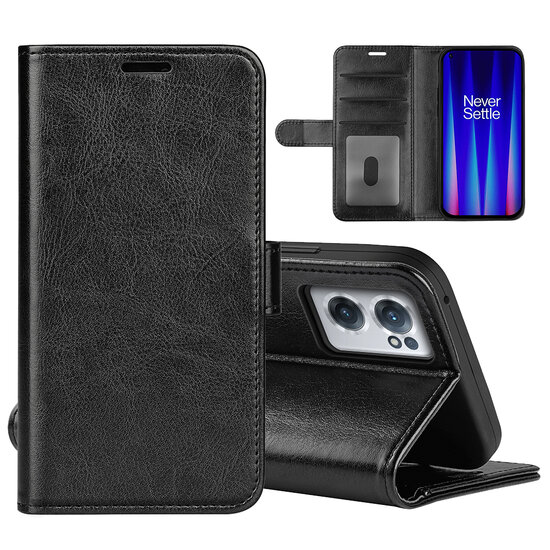 OnePlus Nord CE 2 Hoesje - MobyDefend Wallet Book Case (Sluiting Achterkant) - Zwart