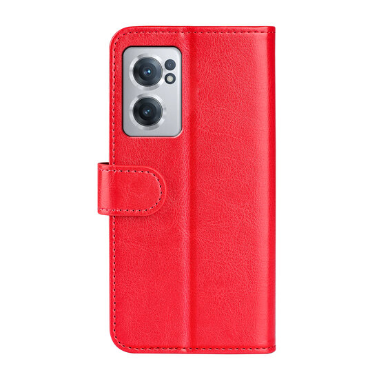 OnePlus Nord CE 2 Hoesje, MobyDefend Wallet Book Case (Sluiting Achterkant), Rood