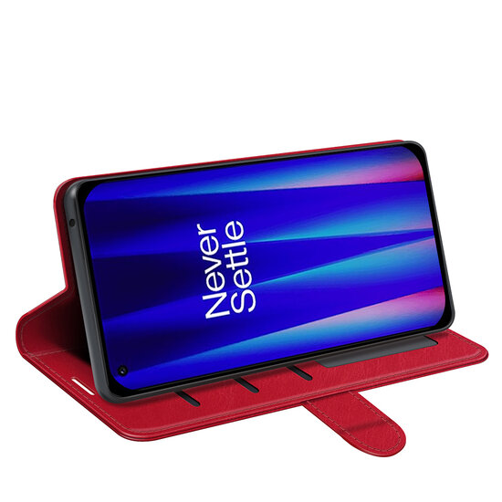 OnePlus Nord CE 2 Hoesje - MobyDefend Wallet Book Case (Sluiting Achterkant) - Rood