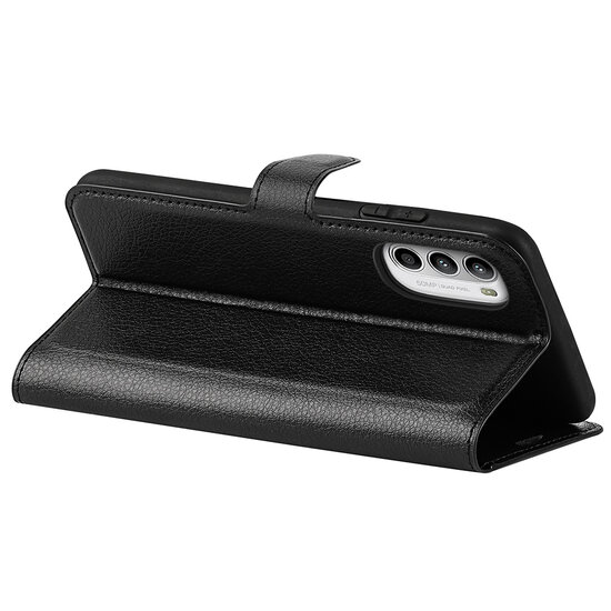 Motorola Moto G52 Hoesje - MobyDefend Kunstleren Wallet Book Case (Sluiting Voorkant) - Zwart