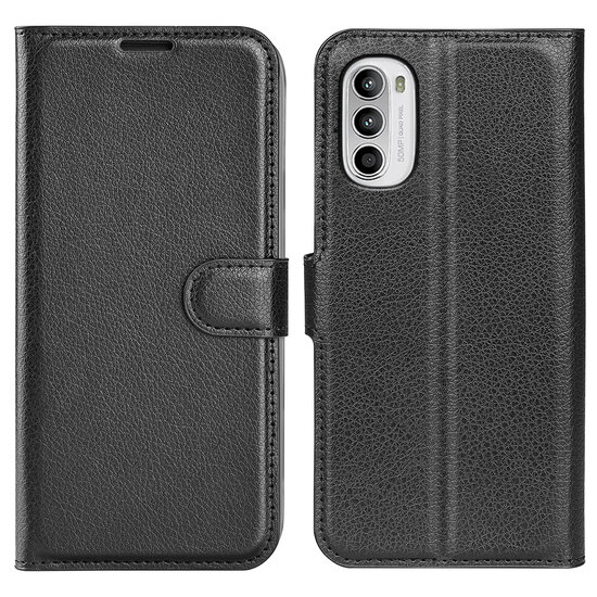 Motorola Moto G52 Hoesje - MobyDefend Kunstleren Wallet Book Case (Sluiting Voorkant) - Zwart