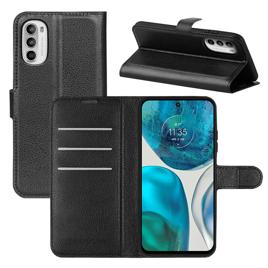 Motorola Moto G52 Hoesje, MobyDefend Kunstleren Wallet Book Case (Sluiting Voorkant), Zwart