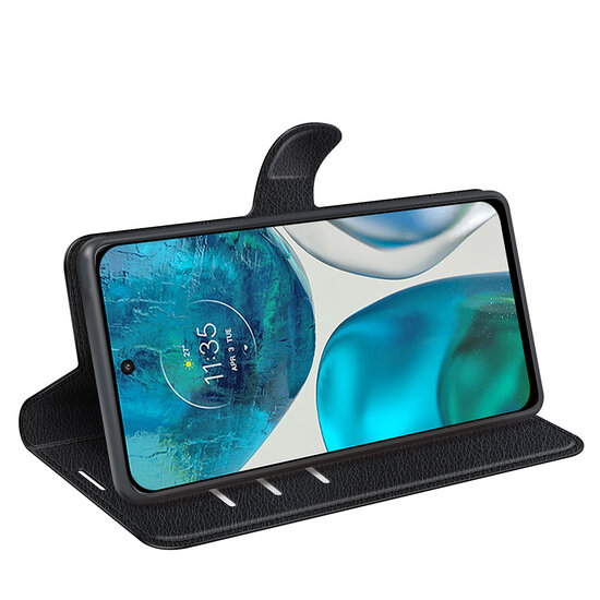 Motorola Moto G52 Hoesje - MobyDefend Kunstleren Wallet Book Case (Sluiting Voorkant) - Zwart
