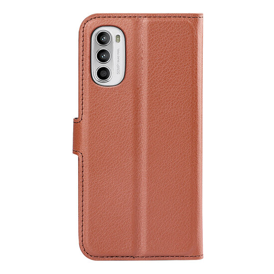 Motorola Moto G52 Hoesje - MobyDefend Kunstleren Wallet Book Case (Sluiting Voorkant) - Bruin