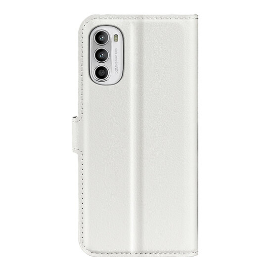 Motorola Moto G52 Hoesje, MobyDefend Kunstleren Wallet Book Case (Sluiting Voorkant), Wit