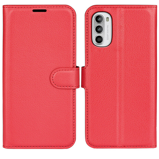 Motorola Moto G52 Hoesje, MobyDefend Kunstleren Wallet Book Case (Sluiting Voorkant), Rood