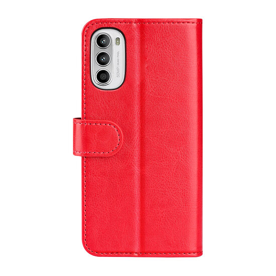 Motorola Moto G52 Hoesje - MobyDefend Wallet Book Case (Sluiting Achterkant) - Rood