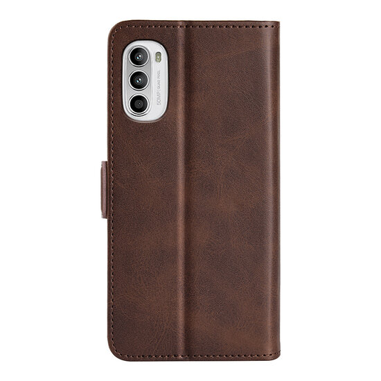 Motorola Moto G52 Hoesje - MobyDefend Luxe Wallet Book Case (Sluiting Zijkant) - Bruin
