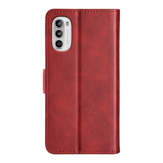 Motorola Moto G52 Hoesje - MobyDefend Luxe Wallet Book Case (Sluiting Zijkant) - Rood