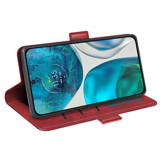 Motorola Moto G52 Hoesje - MobyDefend Luxe Wallet Book Case (Sluiting Zijkant) - Rood