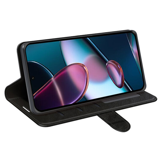 Motorola Edge 30 Hoesje - MobyDefend Wallet Book Case (Sluiting Achterkant) - Zwart