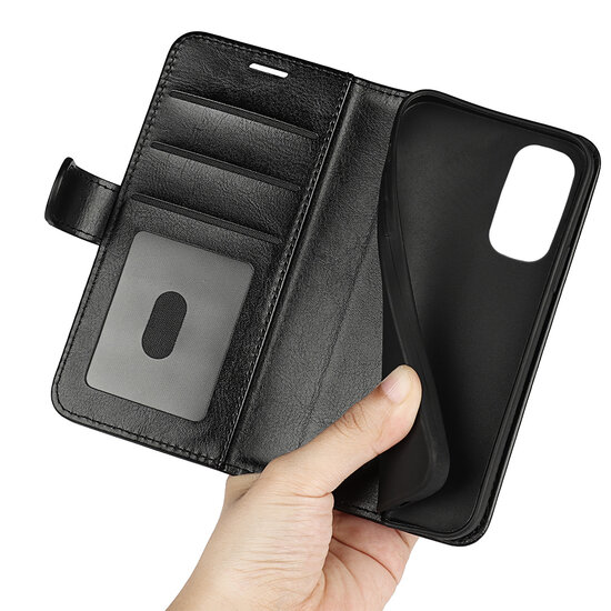 Motorola Edge 30 Hoesje - MobyDefend Wallet Book Case (Sluiting Achterkant) - Zwart