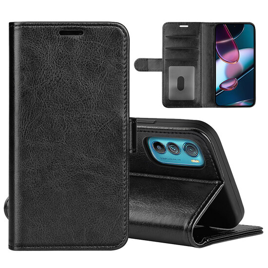 Motorola Edge 30 Hoesje - MobyDefend Wallet Book Case (Sluiting Achterkant) - Zwart