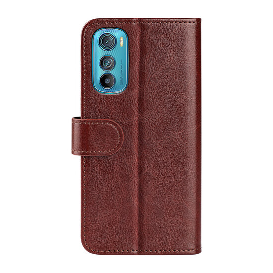 Motorola Edge 30 Hoesje, MobyDefend Wallet Book Case (Sluiting Achterkant), Bruin