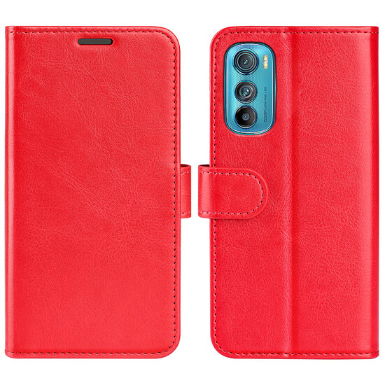 Motorola Edge 30 Hoesje, MobyDefend Wallet Book Case (Sluiting Achterkant), Rood