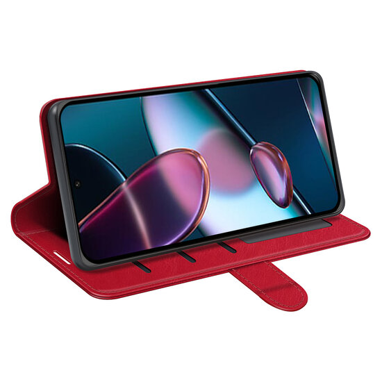 Motorola Edge 30 Hoesje - MobyDefend Wallet Book Case (Sluiting Achterkant) - Rood