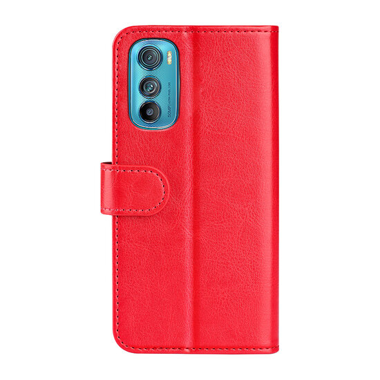 Motorola Edge 30 Hoesje - MobyDefend Wallet Book Case (Sluiting Achterkant) - Rood