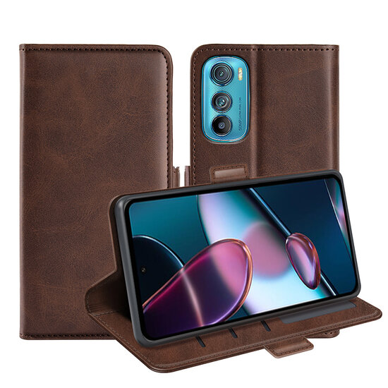 Motorola Edge 30 Hoesje, MobyDefend Luxe Wallet Book Case (Sluiting Zijkant), Bruin