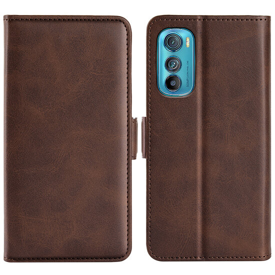 Motorola Edge 30 Hoesje, MobyDefend Luxe Wallet Book Case (Sluiting Zijkant), Bruin