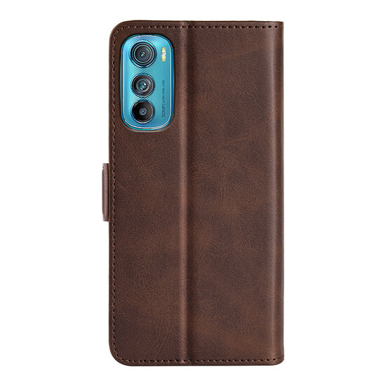 Motorola Edge 30 Hoesje, MobyDefend Luxe Wallet Book Case (Sluiting Zijkant), Bruin