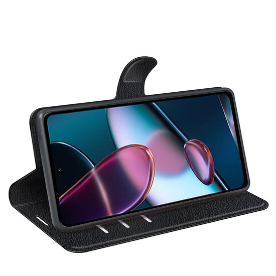 Motorola Edge 30 Hoesje - MobyDefend Kunstleren Wallet Book Case (Sluiting Voorkant) - Zwart
