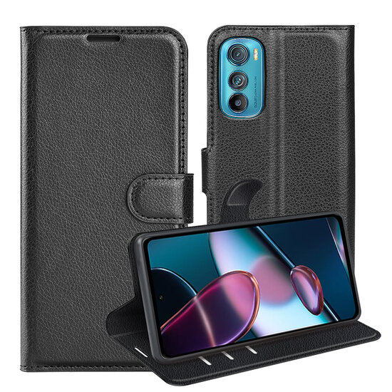Motorola Edge 30 Hoesje - MobyDefend Kunstleren Wallet Book Case (Sluiting Voorkant) - Zwart