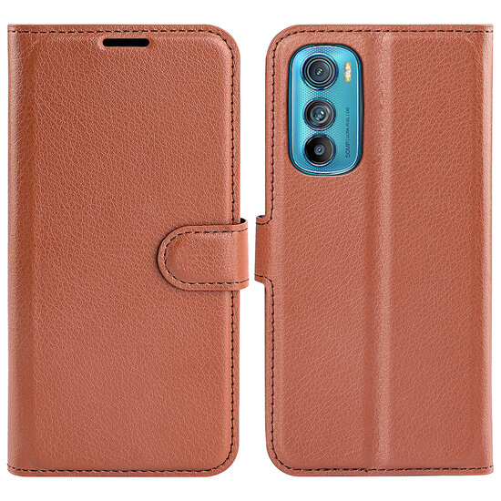 Motorola Edge 30 Hoesje - MobyDefend Kunstleren Wallet Book Case (Sluiting Voorkant) - Bruin