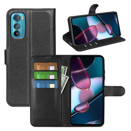Motorola Edge 30 Hoesje - MobyDefend Kunstleren Wallet Book Case (Sluiting Voorkant) - Zwart