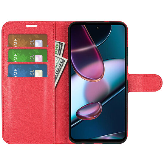 Motorola Edge 30 Hoesje, MobyDefend Kunstleren Wallet Book Case (Sluiting Voorkant), Rood
