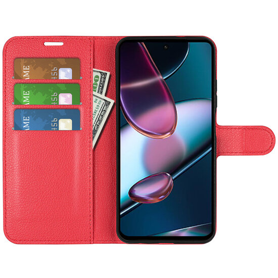 Motorola Edge 30 Hoesje - MobyDefend Kunstleren Wallet Book Case (Sluiting Voorkant) - Rood