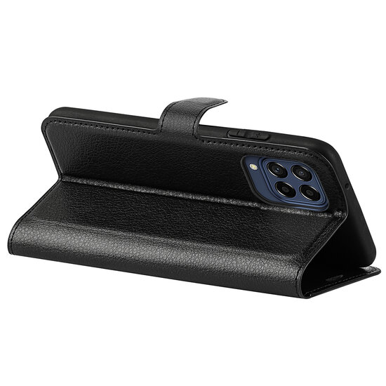 Samsung Galaxy M53 Hoesje - MobyDefend Kunstleren Wallet Book Case (Sluiting Voorkant) - Zwart