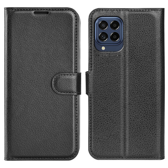 Samsung Galaxy M53 Hoesje - MobyDefend Kunstleren Wallet Book Case (Sluiting Voorkant) - Zwart