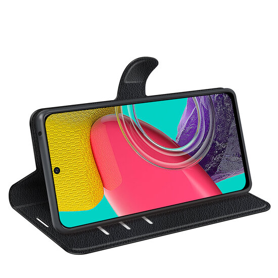 Samsung Galaxy M53 Hoesje - MobyDefend Kunstleren Wallet Book Case (Sluiting Voorkant) - Zwart
