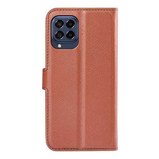 Samsung Galaxy M53 Hoesje - MobyDefend Kunstleren Wallet Book Case (Sluiting Voorkant) - Bruin