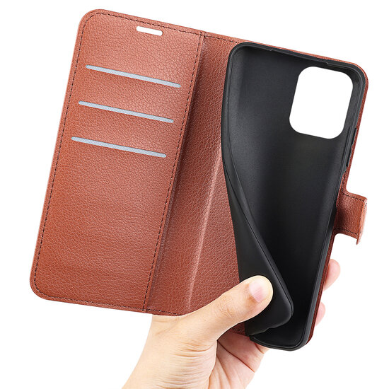 Samsung Galaxy M53 Hoesje - MobyDefend Kunstleren Wallet Book Case (Sluiting Voorkant) - Bruin