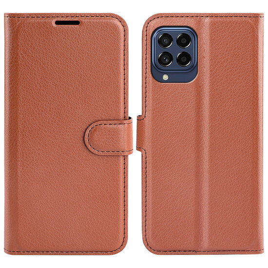 Samsung Galaxy M53 Hoesje, MobyDefend Kunstleren Wallet Book Case (Sluiting Voorkant), Bruin