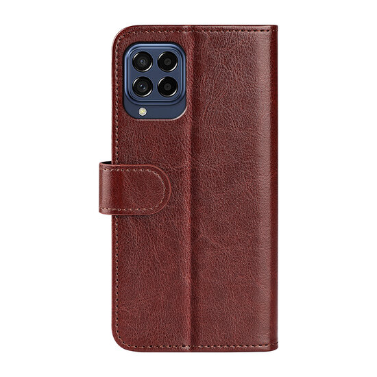Samsung Galaxy M53 Hoesje - MobyDefend Wallet Book Case (Sluiting Achterkant) - Bruin