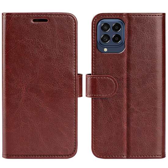 Samsung Galaxy M53 Hoesje, MobyDefend Wallet Book Case (Sluiting Achterkant), Bruin