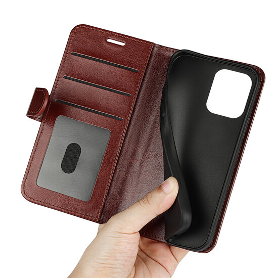 Samsung Galaxy M53 Hoesje - MobyDefend Wallet Book Case (Sluiting Achterkant) - Bruin
