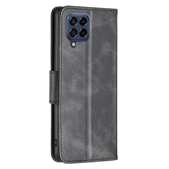 Samsung Galaxy M53 Hoesje, MobyDefend Wallet Book Case Met Koord, Zwart