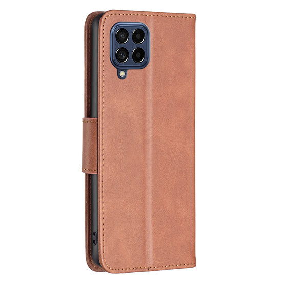 Samsung Galaxy M53 Hoesje - MobyDefend Wallet Book Case Met Koord - Bruin
